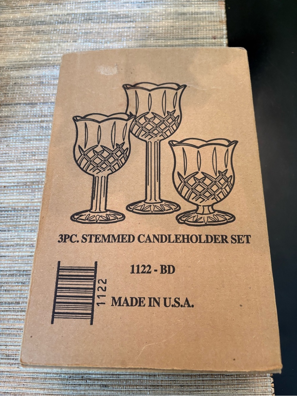 Home Interiors & Gifts 3 PC Stemmed
Glass Candle Holder Set 1122